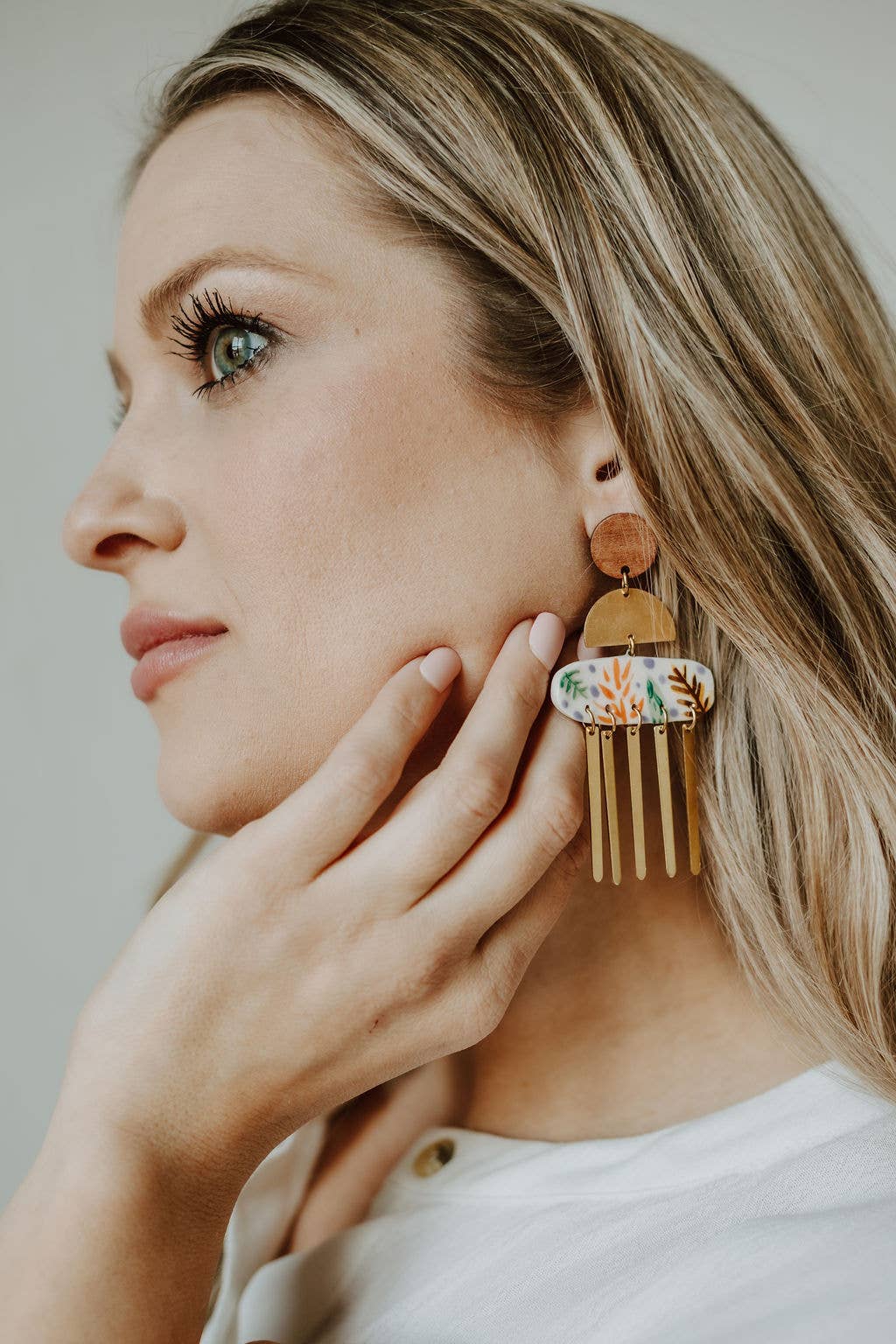 Crown & Heart - Vendita all'ingrosso Orecchini pendenti - Orecchini in legno+floreale tropicale+nappa6