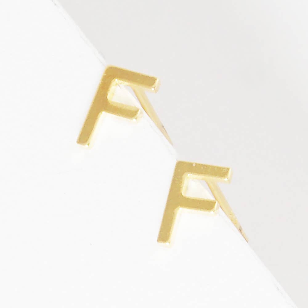Sensibling Corp. - Wholesale Stud/Post Earrings - Gold Dipped Metal Initial Monogram Stud Earrings84