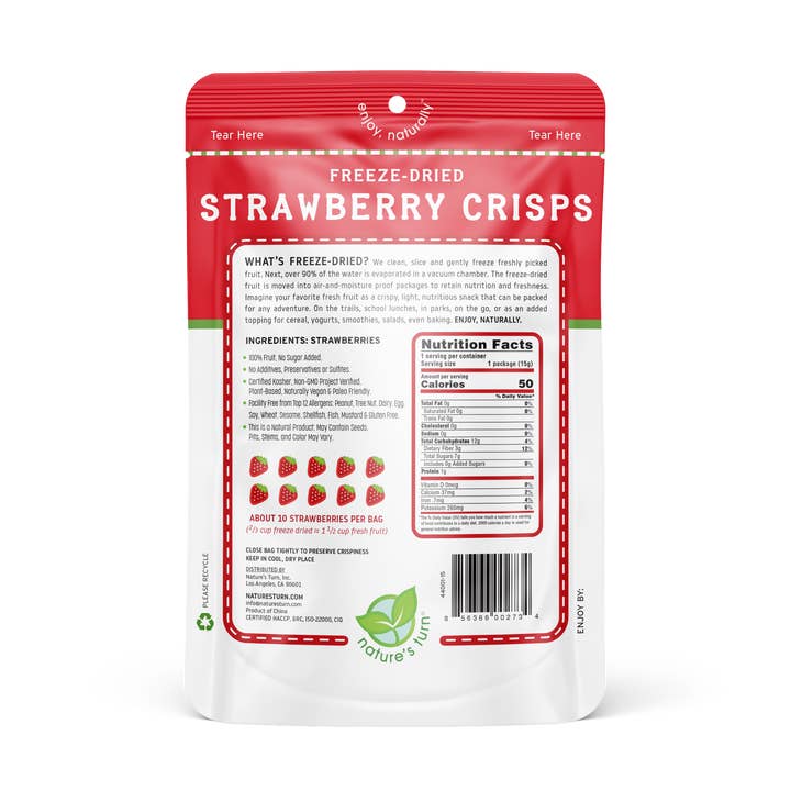 Nature's Turn - Wholesale Dried/Dehydrated Fruit - Freeze-Dried Strawberry Crisps2