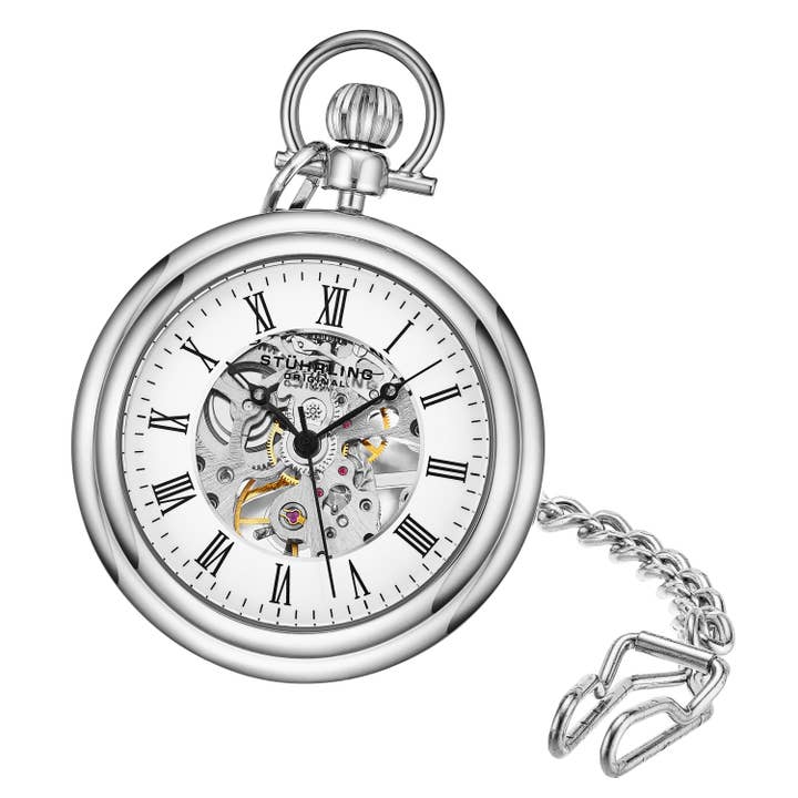 Stuhrling - Wholesale Wrist Watch - Men's - Vintage Hand-Wind 47mm Skeleton Pocket Watch