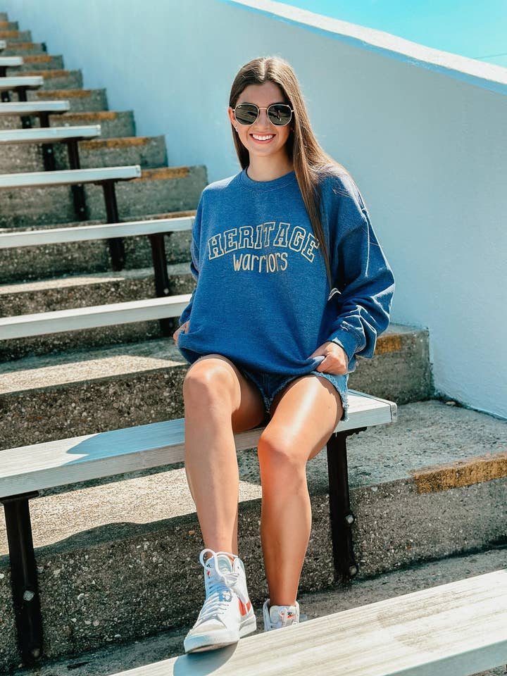 Custom Curved Varsity School Sweatshirt for wholesale by Dash Forward Wholesale