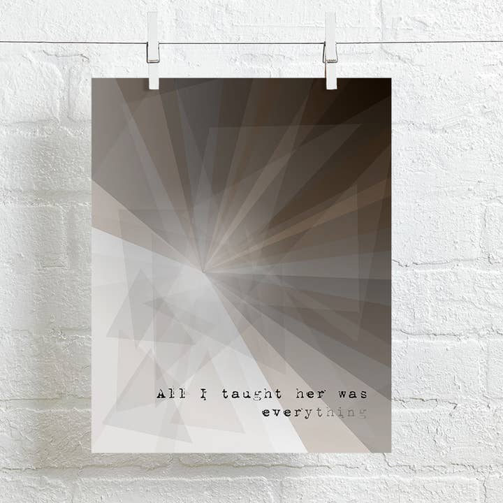 Pearl Jam | Black - modern song lyric art print wall decor for wholesale by Lyrical Artworks
