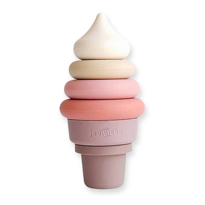 Sweet Ice Cream Silicone Stacker Toy for wholesale by Jedbaby
