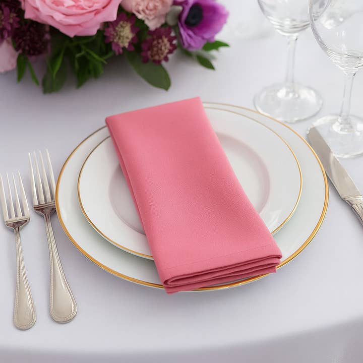 Fennco Styles - Wholesale Dinner & Cloth Napkin - Pink Solid 20" Dinner Napkin