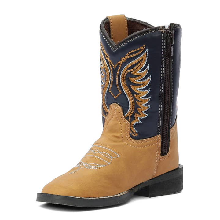 Tan TuffRider Youth Lassen Rounded Toe Western Boot for wholesale on Faire