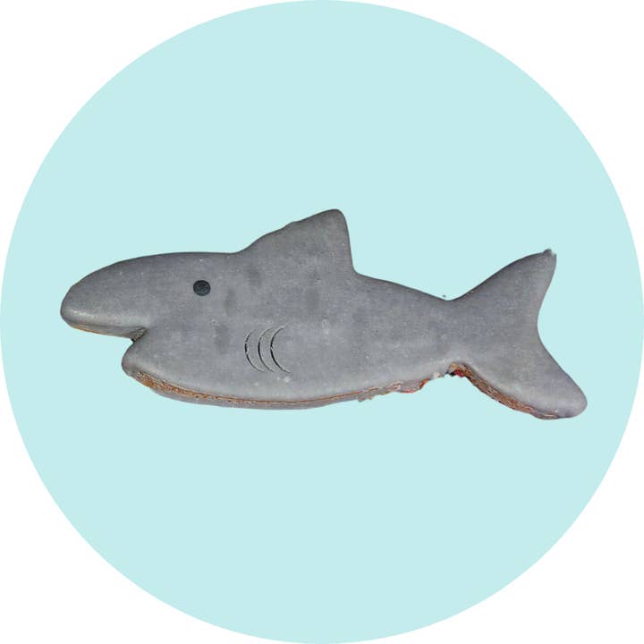 Shark Dog Cookie for wholesale by Bakery Dog