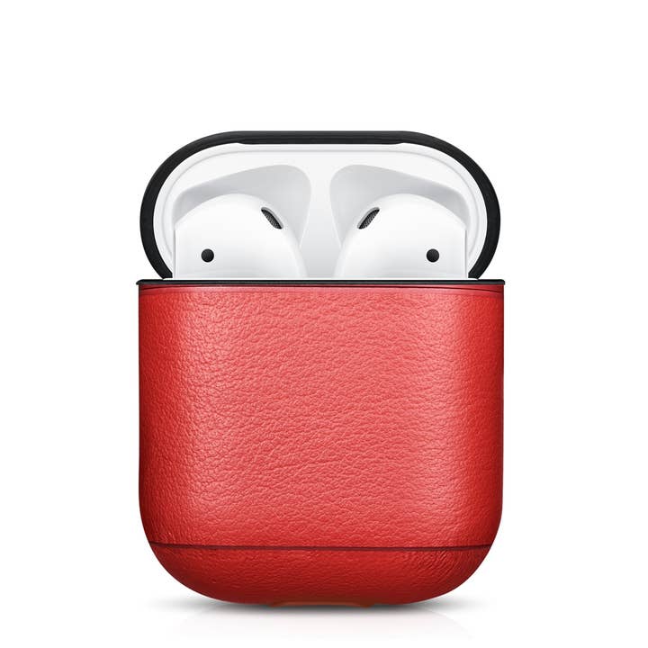 CairPods - Wholesale Earphone/Headphone Case - Unisex - Napa Premium Leather AirPods 1 & 2 Case - Red