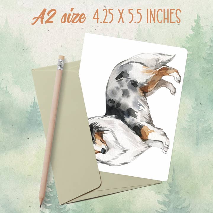 Handmade sheltie dog greeting card for wholesale by Soul Familiar