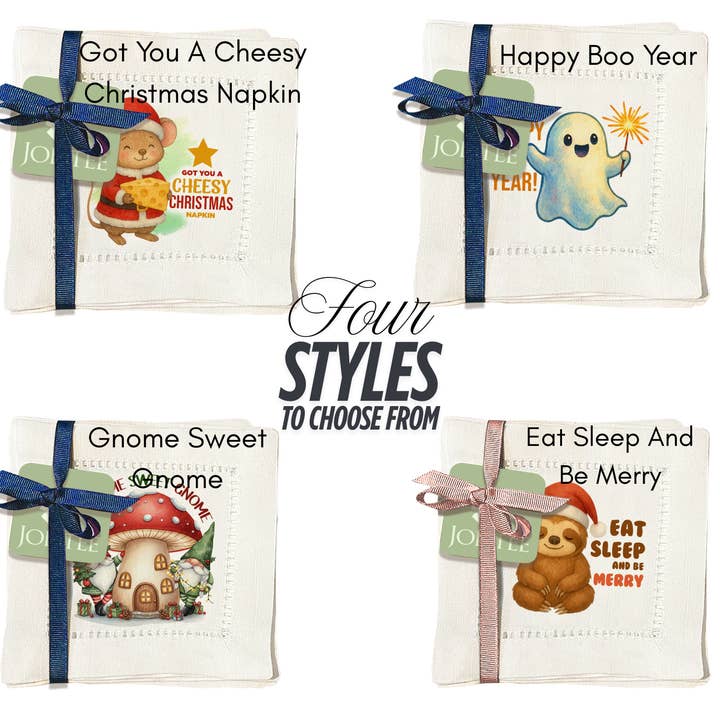 Serviettes à jours - Festives, quatre styles au choix pour la vente par Jolitee