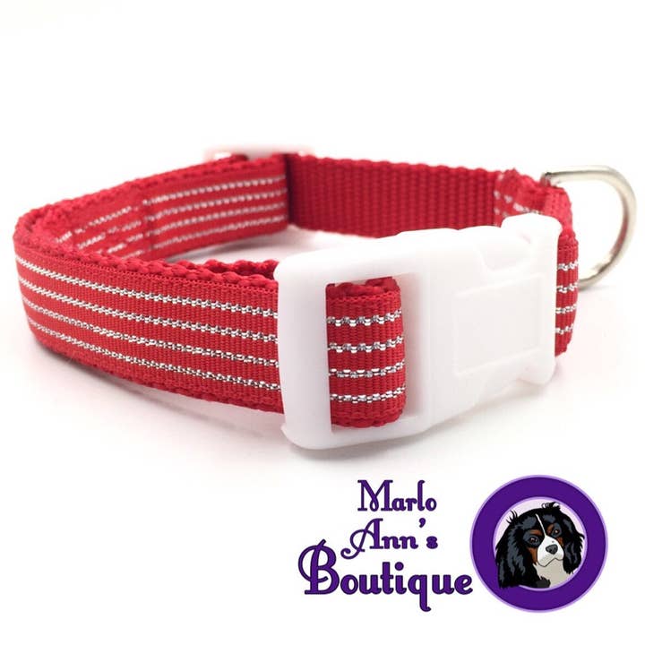 Christmas Candy Cane Dog Collar for wholesale by Marlo Ann's Boutique