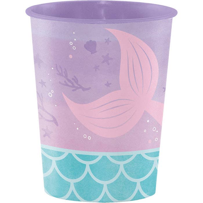 Bulk Iridescent Mermaid Party 16 oz Plastic Favor Cups (12 per Case) for wholesale by Bulk Party Decor