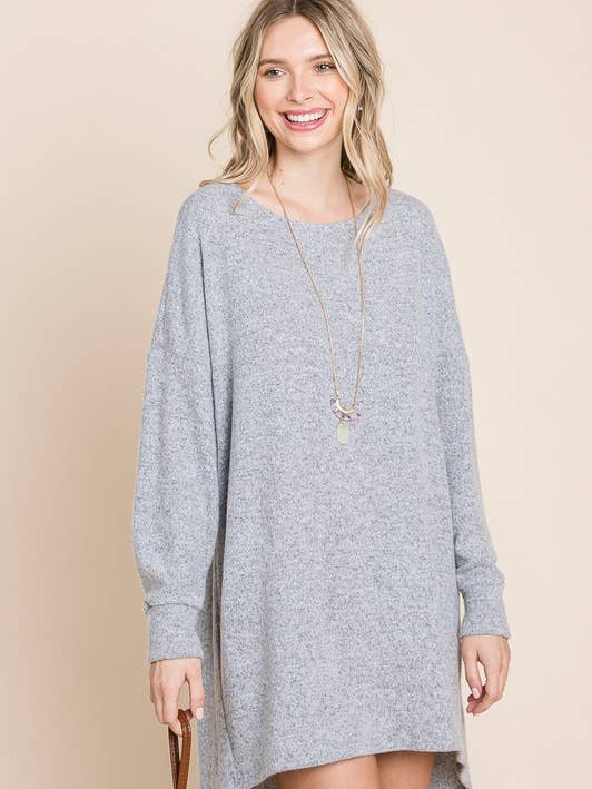 ETK-8625 Two-Tone High Low Tunic Top for wholesale by Emerald Collection