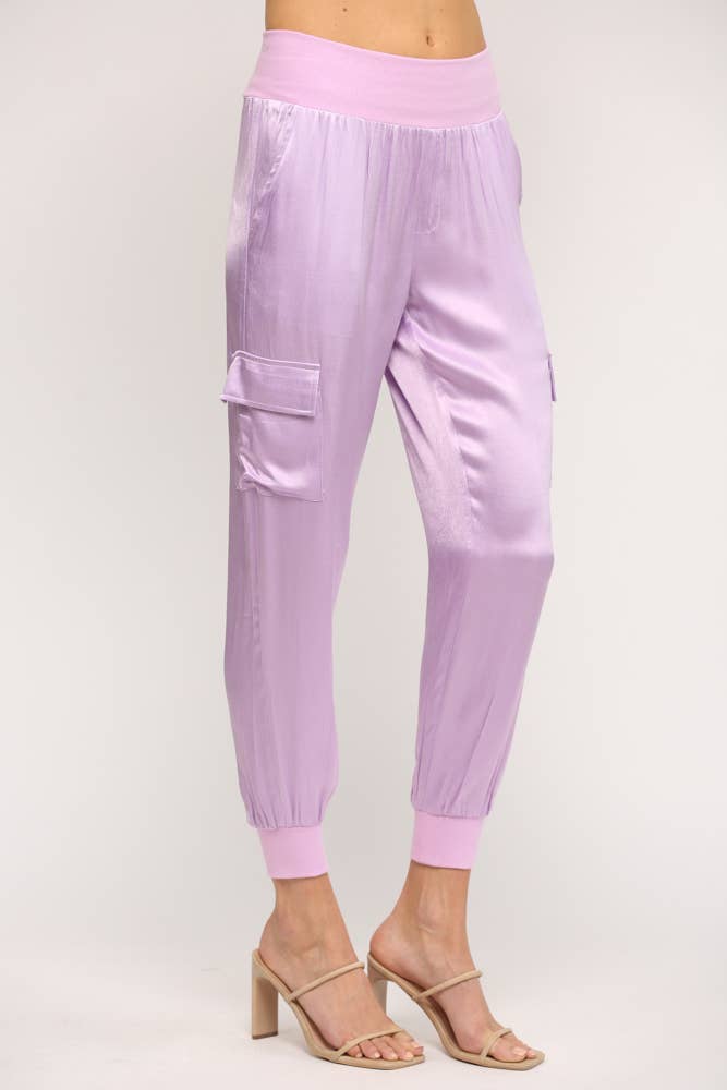 FATE - Wholesale Pants - Women's - SATIN CARGO JOGGER PANTS FP317624