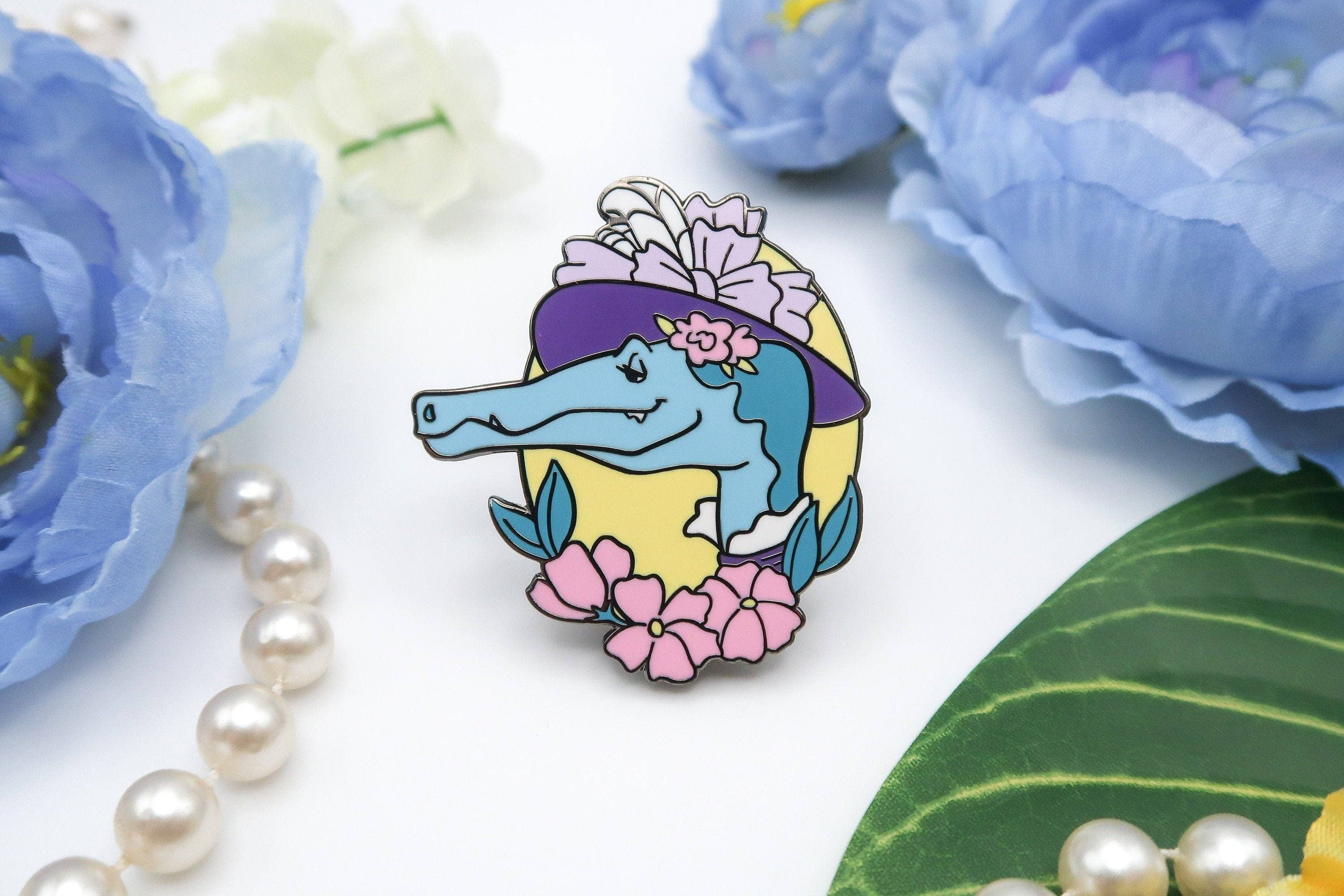Geekly Whimsical - Wholesale Lapel Pin/Button - Dapper Dinos - Lucinda Spinosaurus Enamel Pin6