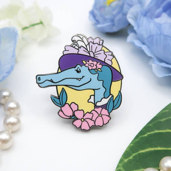 Geekly Whimsical - Wholesale Lapel Pin/Button - Dapper Dinos - Lucinda Spinosaurus Enamel Pin6