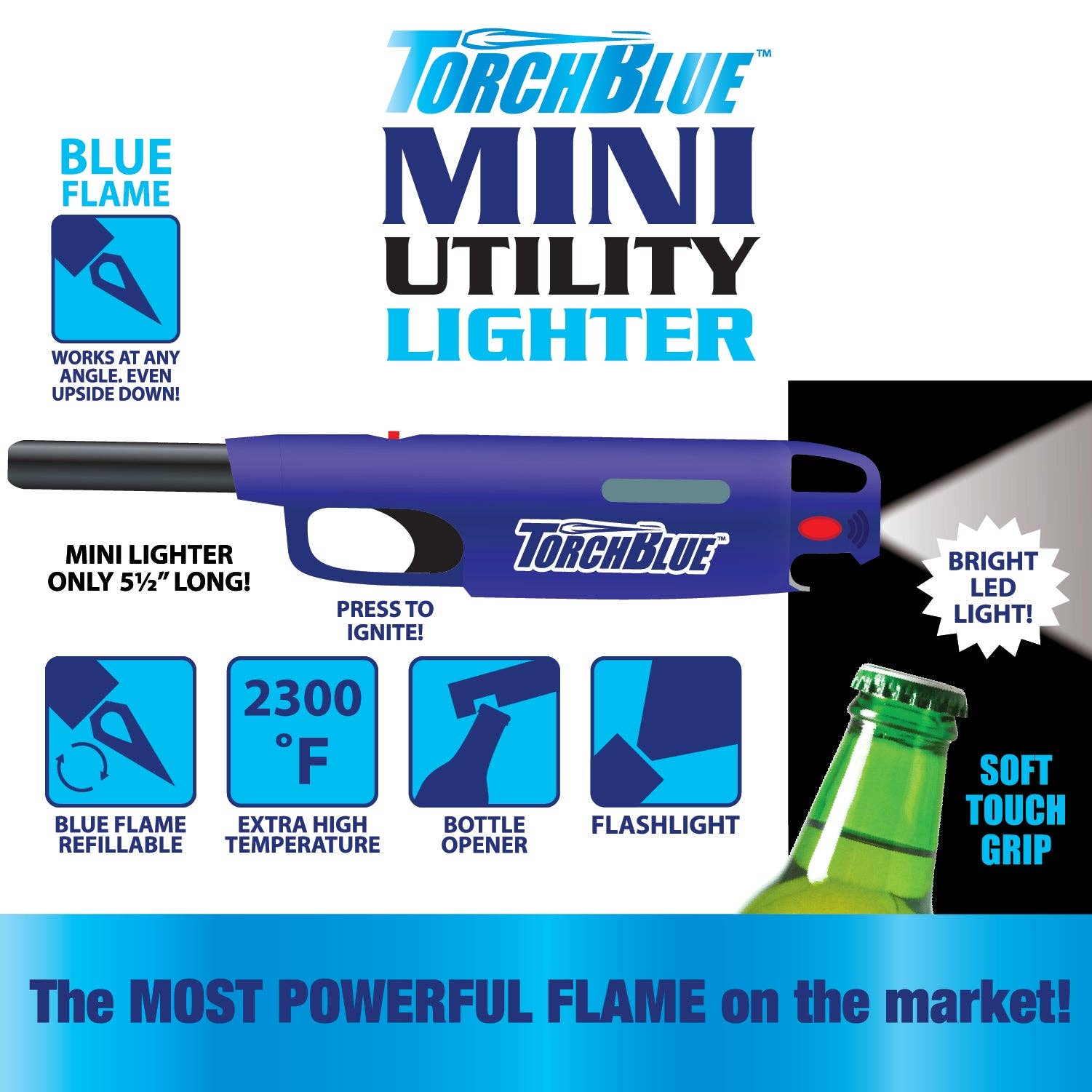 Novelty Brands - Wholesale Retailer Display - Home & Living - Torch Blue Assorted Torch Lighter 3 Tier Countertop Display 7
