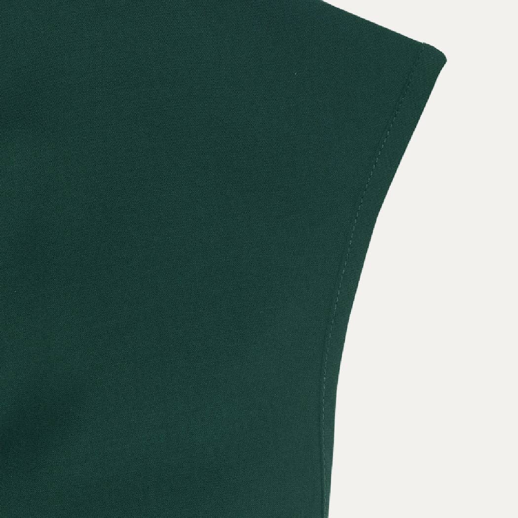 Shero Dark Green Solid Cross-Front Cap Sleeve Jumpsuit for wholesale on Faire2