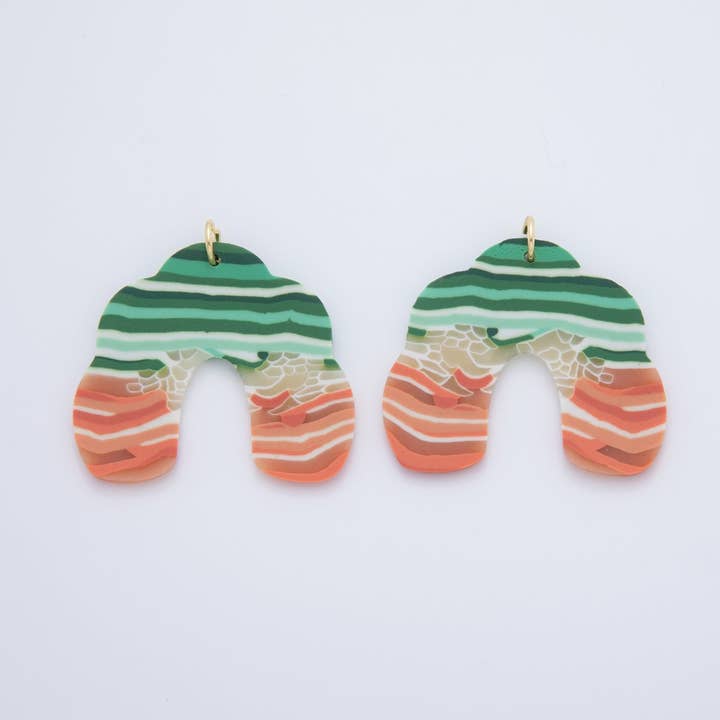 Aim Eternal - Wholesale Individual charm/pendant - 18K Gold Filled Earth-Tone Multicolor Rainbow Polymer Clay Charm | AF708