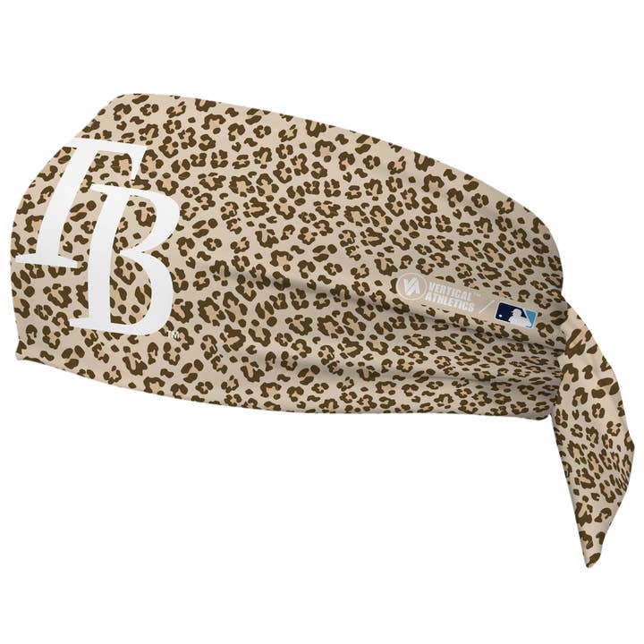 Tan Rays Wide Tieback Cooling Headband: Cheetah Cap Logo for wholesale on Faire