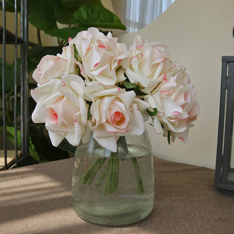 Angel Isabella - Wholesale Artificial Flowers - 10" Pack of 5 Stems-Moisturized coating Real Touch Rose9