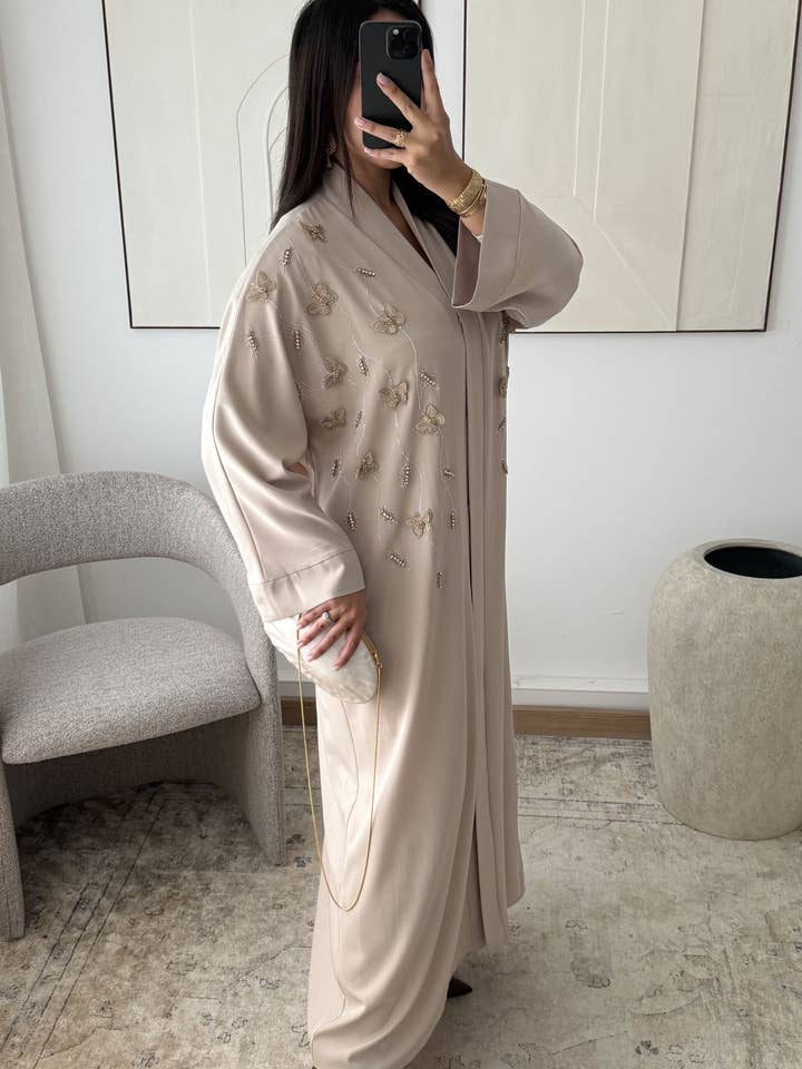 Abaya Klänning Yasmina H553 för wholesale av White Icy