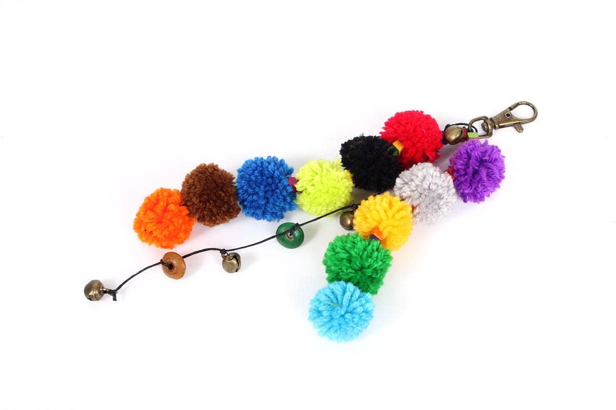 Lumily - Wholesale Keychain – Women's - Suerte Pom Pom Zipper Pull with Beads, Shells, and Charms | 3