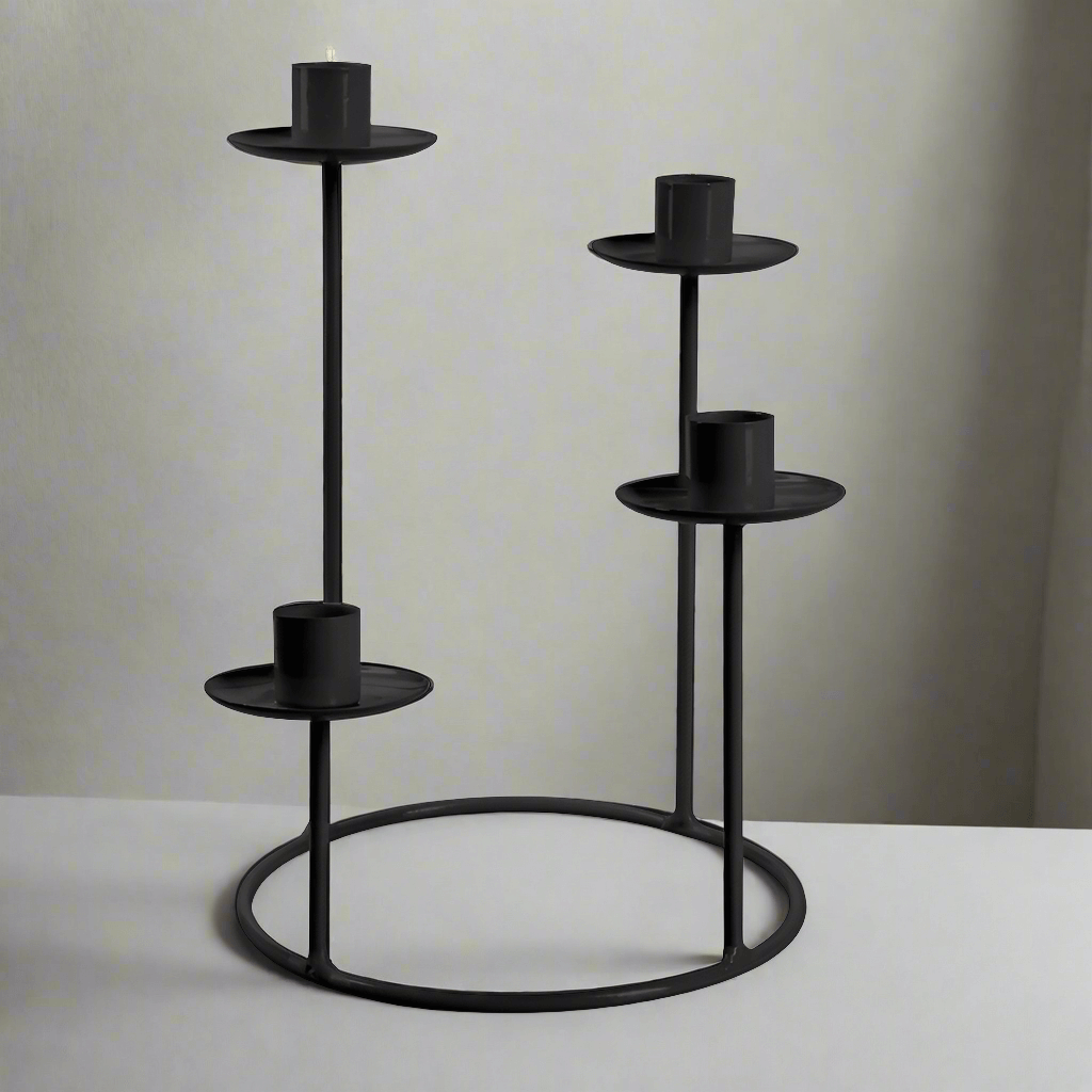 Growing Concepts - Wholesale Candle Holder - Synthia zwart - h23,5 d16 cm0