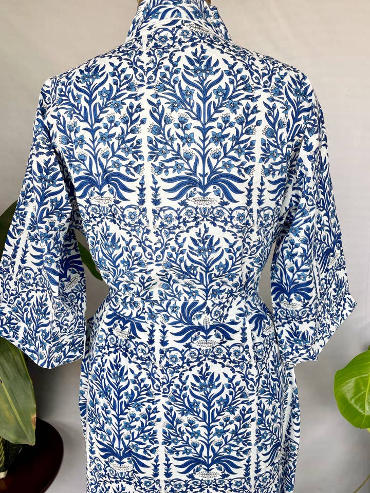 The Eastern Loom – wholesale Kimono - Dam – Boho Robe Sommar Kimono Ren Bomull Lounging Damkläder3