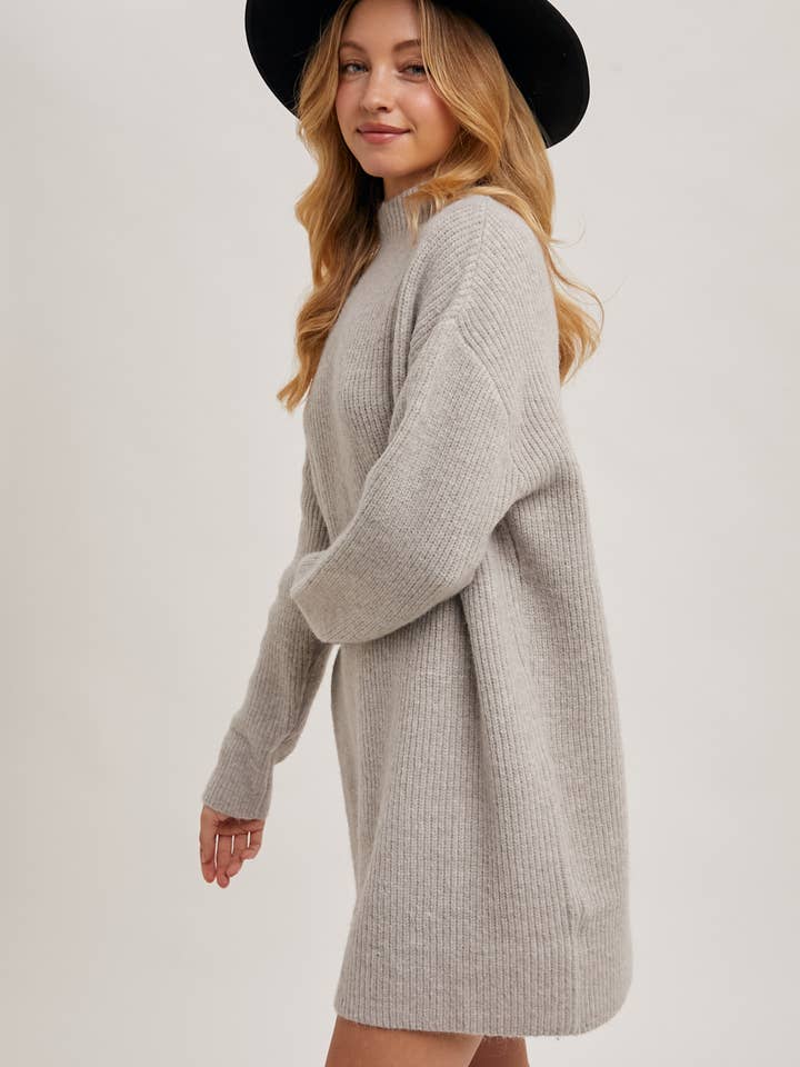 Bluivy - Wholesale Dress - Women's - MOCK NECK KNIT SWEATER MINI DRESS5