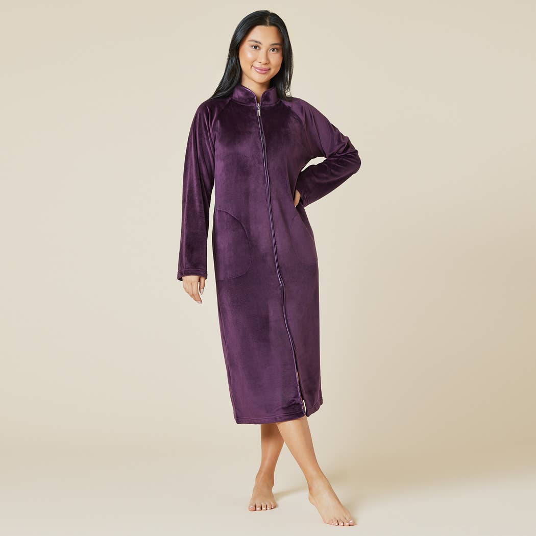 Softies - Wholesale Robe - Women's - Women's Serenity Zip Robe with Standup Mandarin Collar2