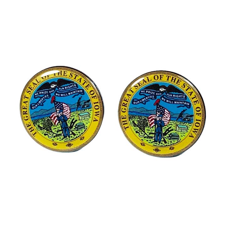 Manchetknapper - Iowa State Seal - USA for engroshandel hos Astur Pins