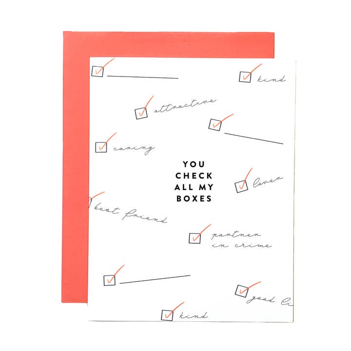 Check All My Boxes Card for wholesale by Joy Paper Co.