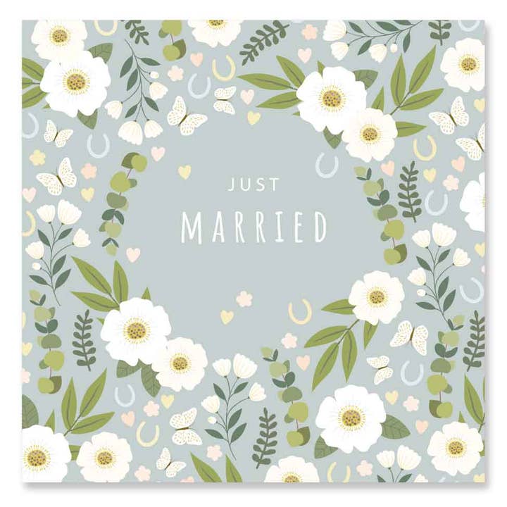 Just Married Wedding Card for wholesale by Klara Hawkins