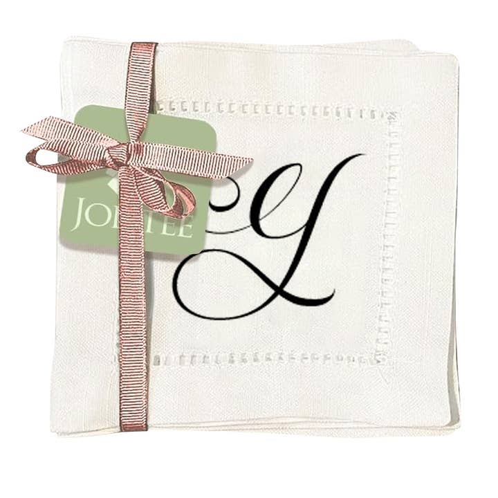 Jolitee - Wholesale Dinner & Cloth Napkin - Hemstitch Napkins - Monogram Script31
