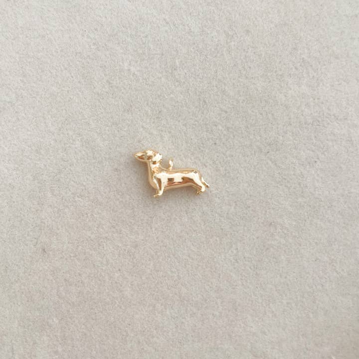 Goldie Charm Bar - Wholesale Individual Charm/Pendant - Dachshund Charm