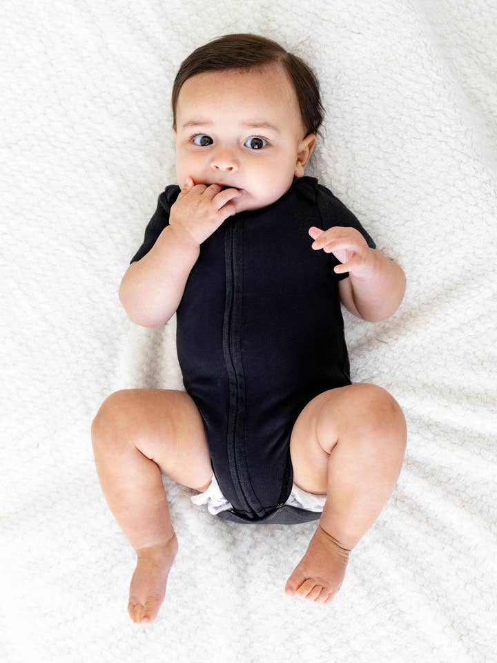 Zipper Bodysuit in Eclipse, Newborn for wholesale by Dreambelles