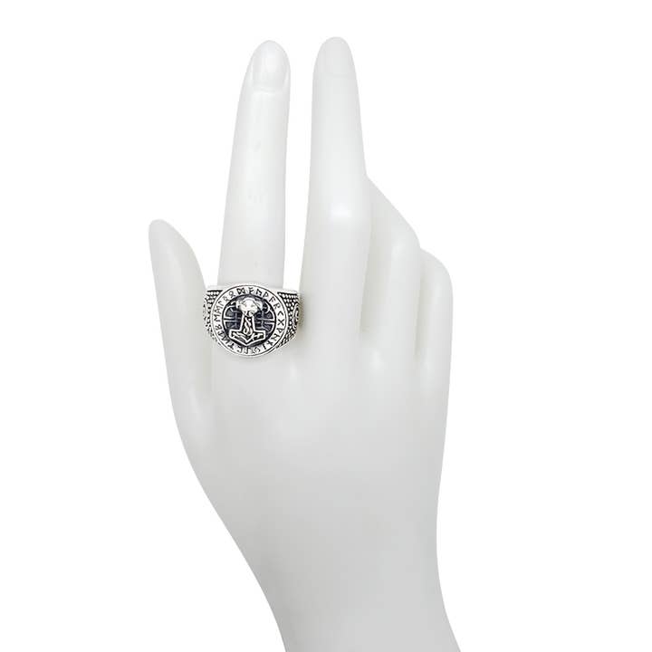Amberman - Wholesale Signet Ring - Thor Hammer Sterling Silver Ring2