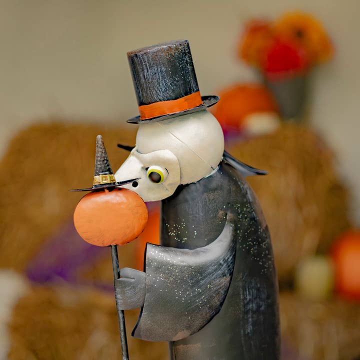 Zaer Ltd. International - Wholesale Ornament - 34.25" Tall Iron Vulture Halloween Figurine2