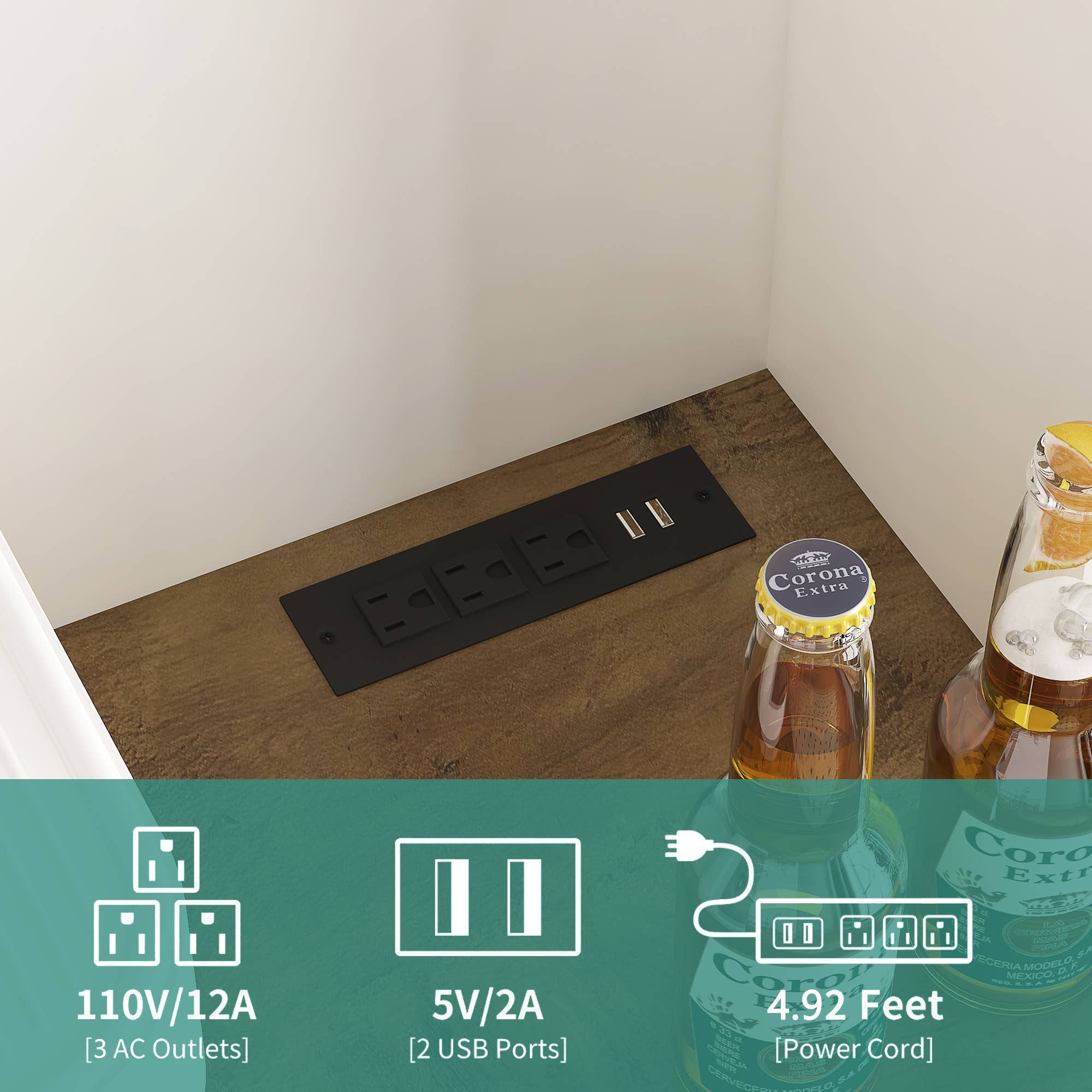 39F Inc. - Vente Armoire - Armoire de garde-manger 74", station de charge, support pour micro-ondes42