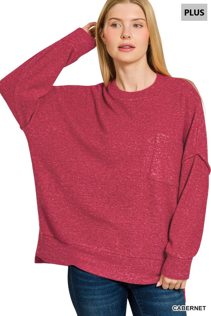 42POPS - Vente Pull en maille – femme - ..Plus Pull Oversize Mélangé Brossé23