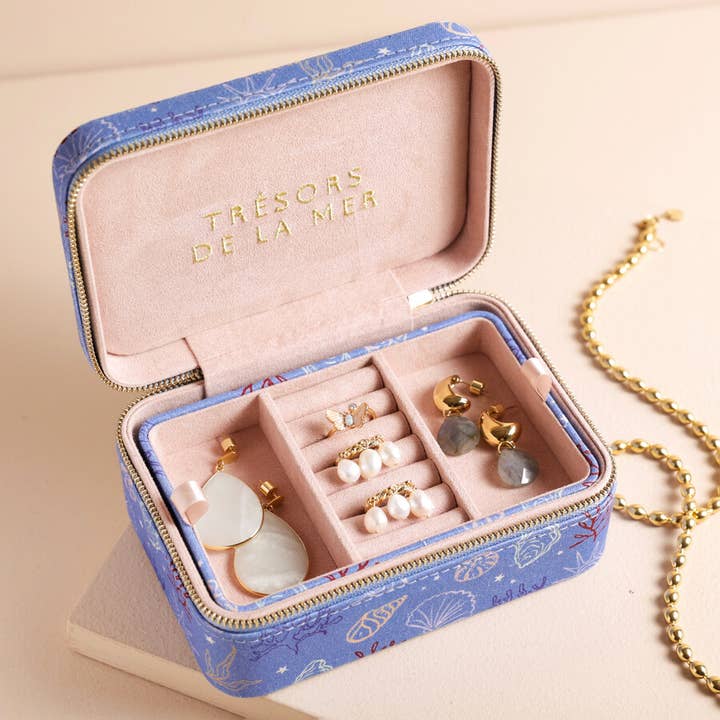 Lisa Angel - Wholesale Jewelry Box/Organizer - Tresors de la Mer shell Rectangle Travel Jewellery Case1