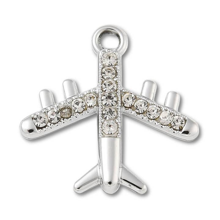 Airplane Sølv Charm for engroshandel hos Love, Paige Designs