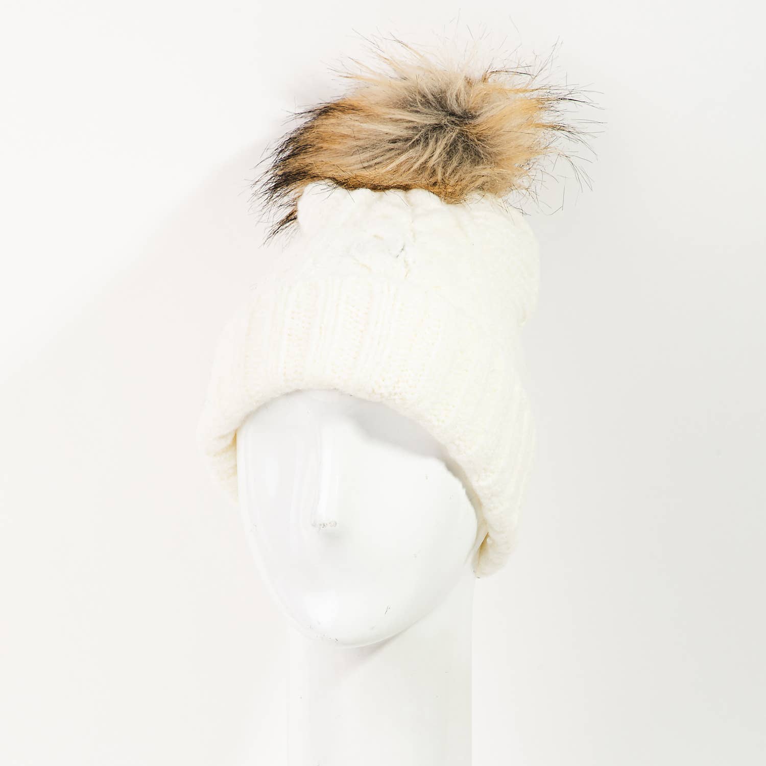 Collections by Fame Accessories - Wholesale Beanie - Women's - Soft Cable Knit Pom Beanie3