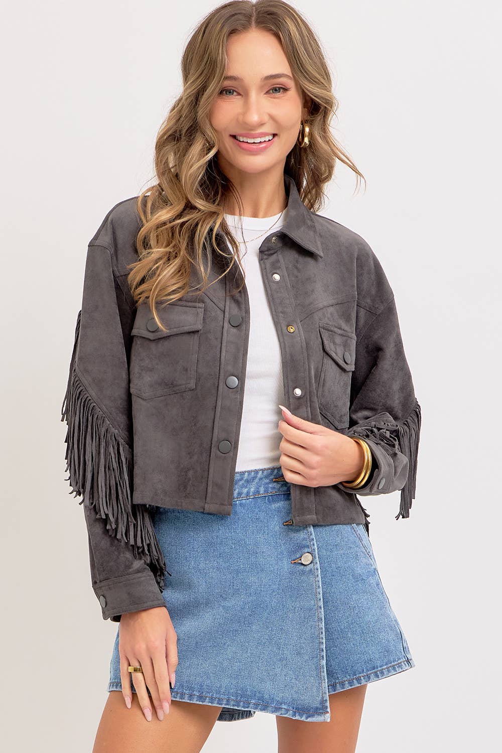 Sweet Lovely by Jen – Großhandel Hemdjacke/Shacket – Damen – Western-inspirierte Wildleder-Shacket8