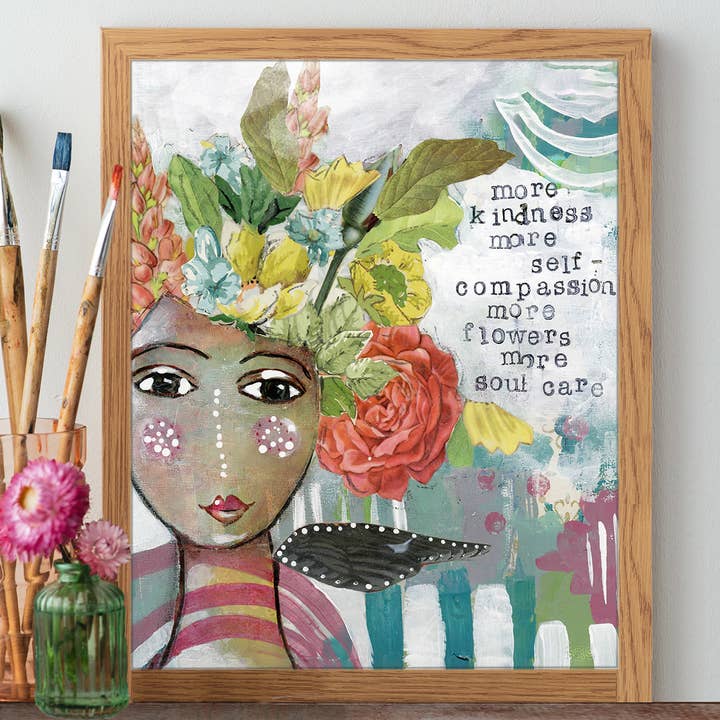 More Self Compassion - Print for wholesale by Kelly Rae Roberts