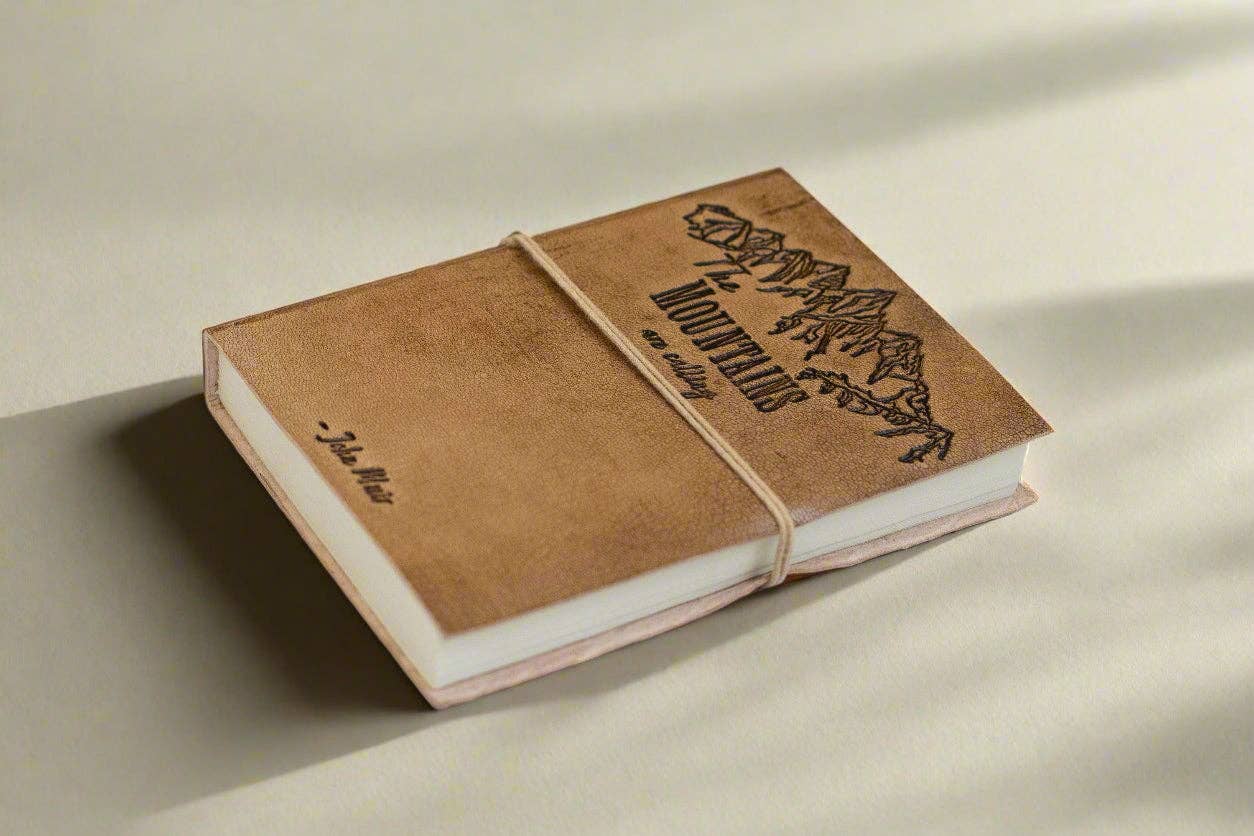 Soothi | Containers Of Creativity - Wholesale Journal/Diary - John Muir Quote Leather Journal - "The Mountains Are Calling" Adventure Diary2