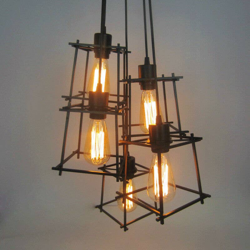 Ledsone – wholesale Chandelier/hanging light – Vintage Industrial Retro Ceiling Light Cage Loft Chandelier2