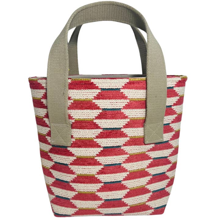 Red Brick Geometric Wine Tote (Double Bottle) for wholesale by KEE Concept