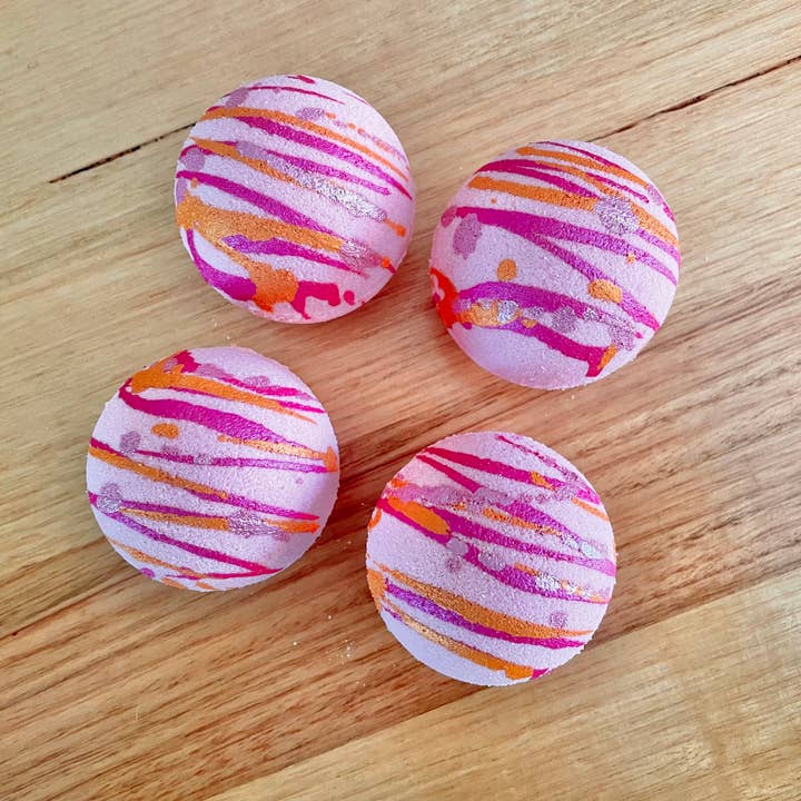 Handmade Peach Goat Milk Bath Bomb for wholesale by Suave Soaps