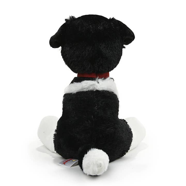 Plushland - Vente Peluche – enfant et bébé - Peluche Chien Colley 8″ | Jouet en Peluche Chien Blanc avec Collier2